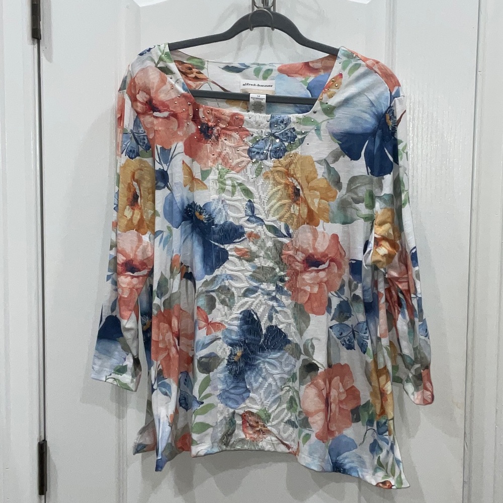 Alfred Dunner Women's Multicolor Floral Blouse